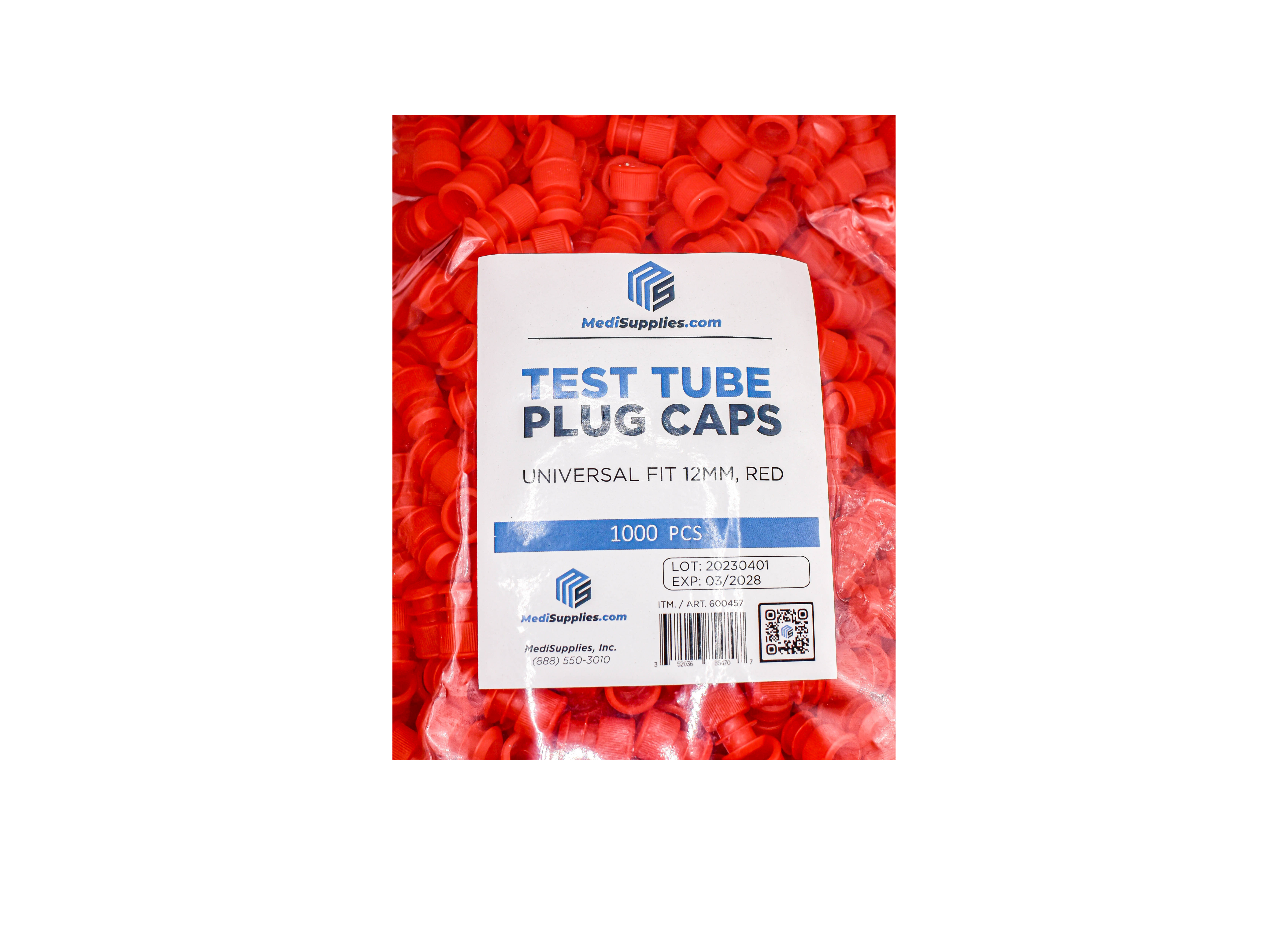 12mm Test Tube Plug Red Caps Universal Fit