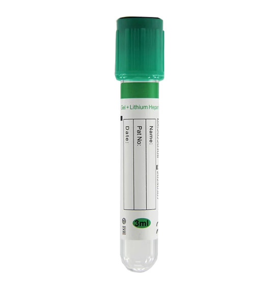 GREEN TOP WITH GEL 13X75MM, 3ML PET - QV Medical Supplies