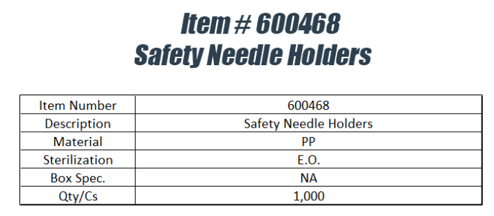 Safety Needle Holders (1000pcs) - QV Medical Supplies